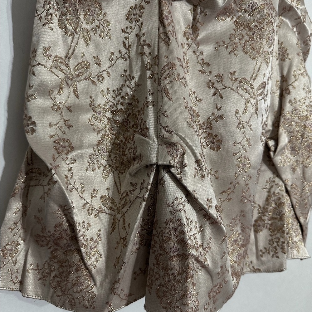 Zum Zum by Niki Livas Strapless Brocade Party Dress Champagne Y2K Size 1 Juniors - Picture 8 of 10